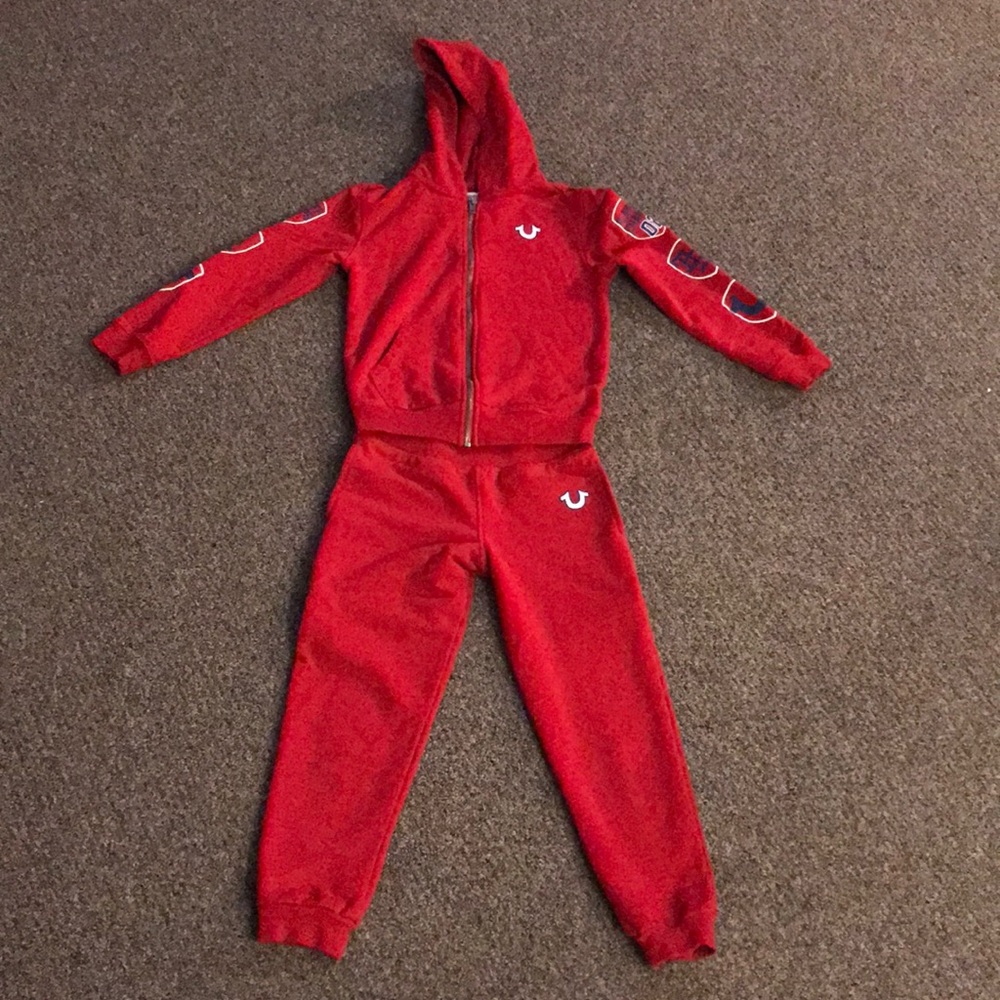 Boys authentic True Religion jogging suit.